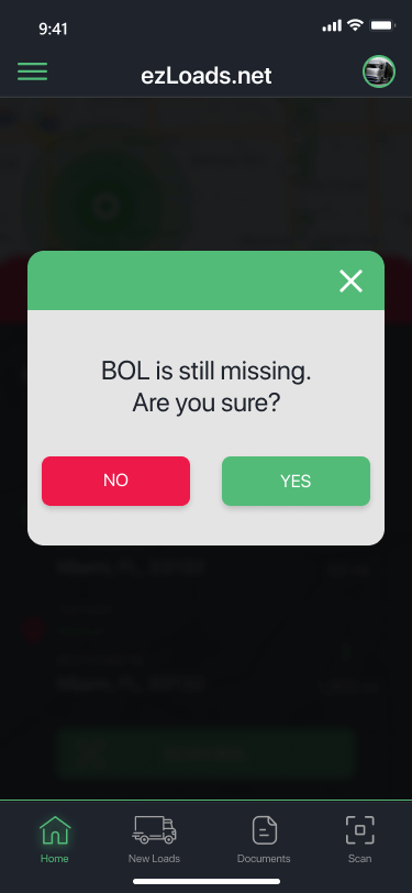 Driver app screen 4